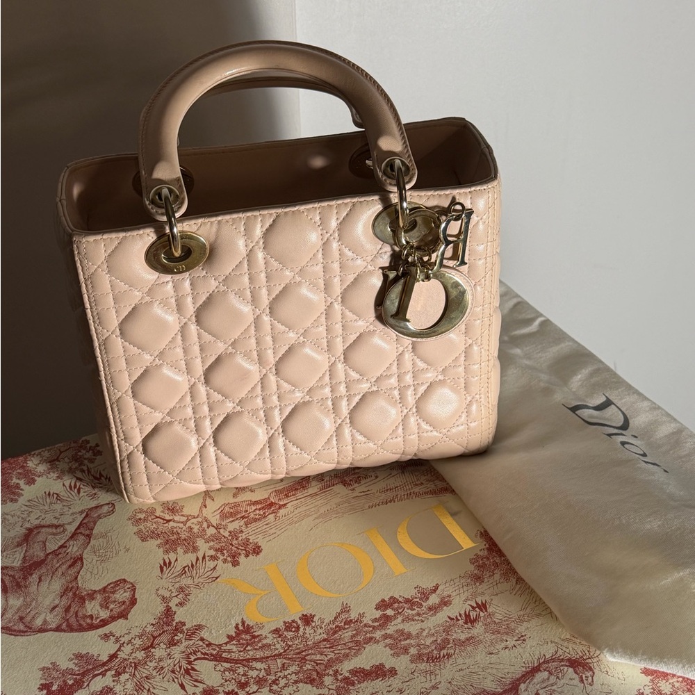 Dior Blush Quilted Satchel